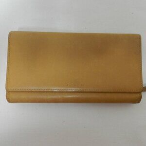 Coach Leather Vintage tri-fold clutch Wallet camel organizer clean pen slot